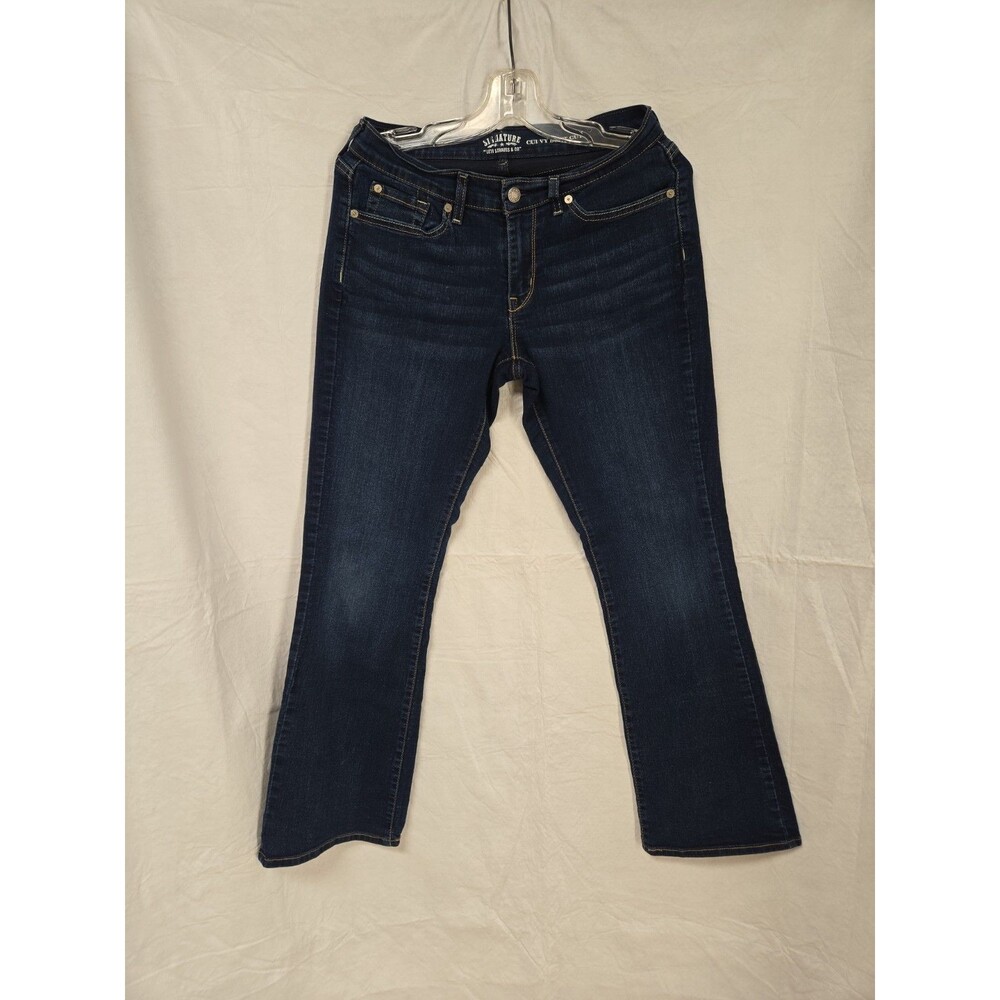 Signature Levi Strauss 10M Curvy Stretch Bootcut 30x32 Dark Blue Jeans